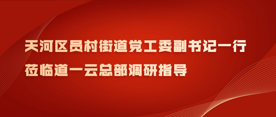 天河区员村街道党工委副书记程磊一行莅临道一云总部调研指导