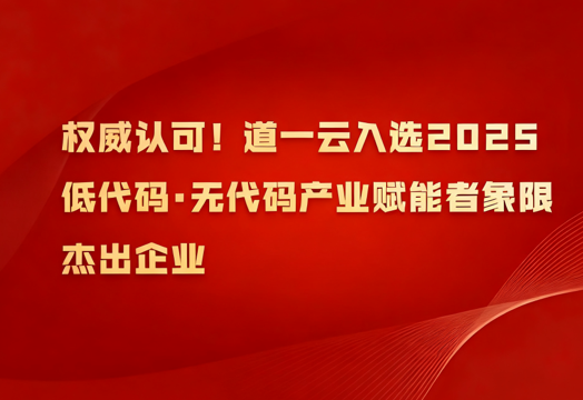 权威认可！道一云入选2025低代码·无代码产业赋能者象限杰出企业